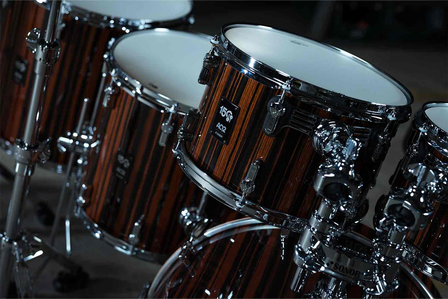 Sonor 150th Anniversary AQ2 6-Piece Drum Shell Pack - Ebony Gloss Lacquer