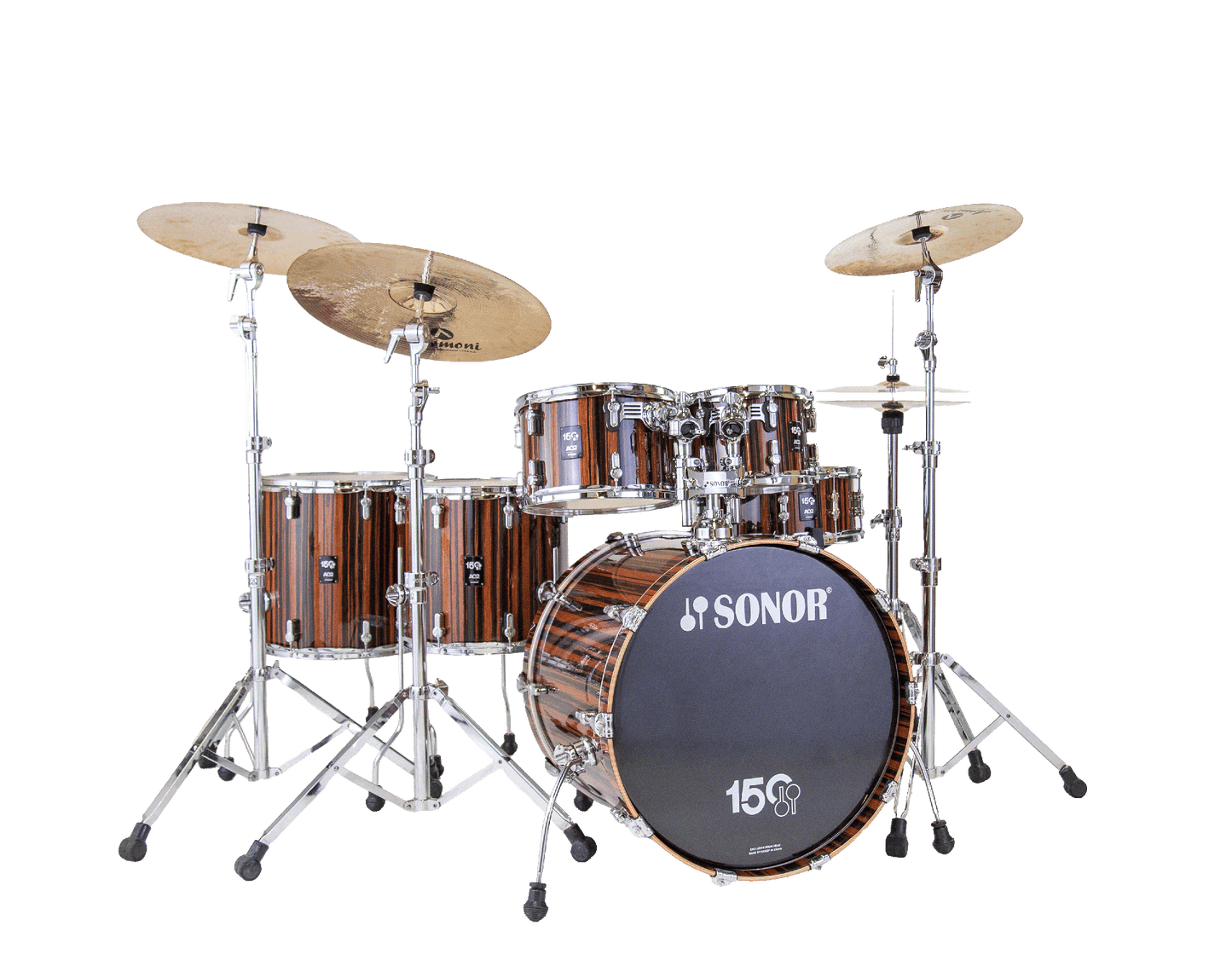 Sonor 150th Anniversary AQ2 6-Piece Drum Shell Pack - Ebony Gloss Lacquer