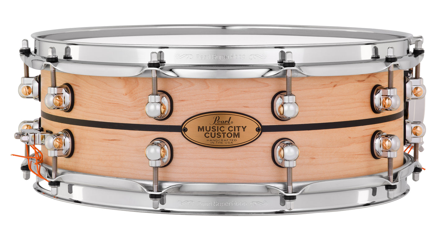MUSIC CITY CUSTOM SOLID MAPLE 14"X5" SNARE DRUM W/INLAY