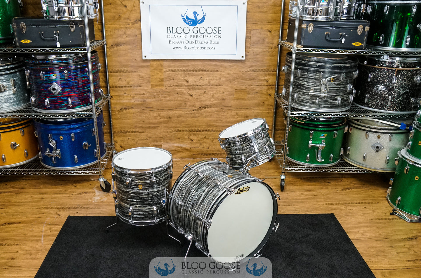 *COLLECTOR GRAIL* LUDWIG 1965 DOWNBEAT KIT IN BLACK OYSTER PEARL