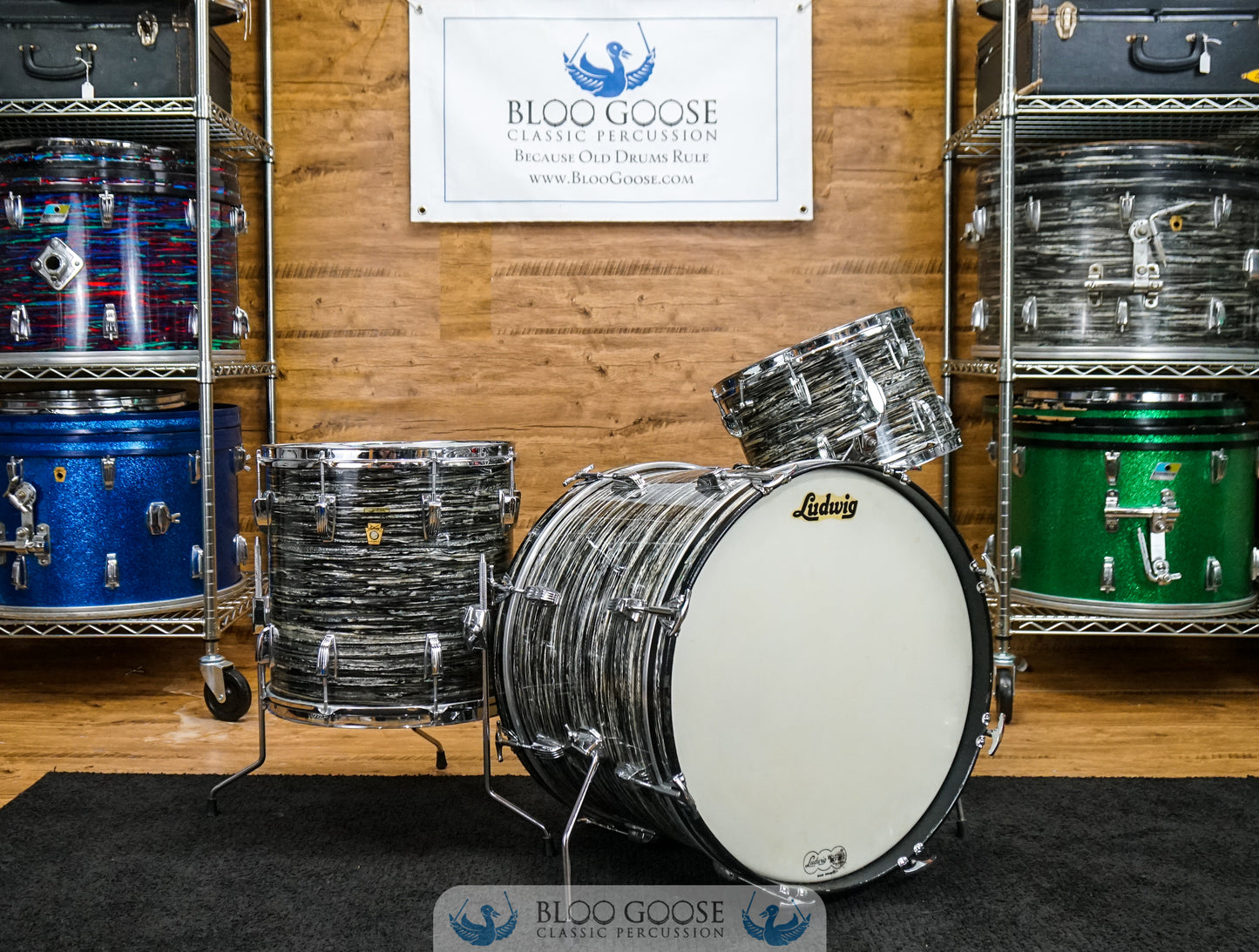 *COLLECTOR GRAIL* LUDWIG 1965 DOWNBEAT KIT IN BLACK OYSTER PEARL