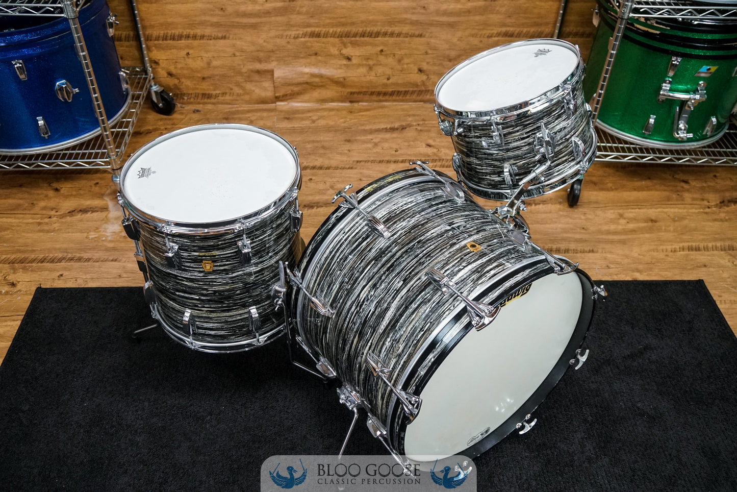 *COLLECTOR GRAIL* LUDWIG 1965 DOWNBEAT KIT IN BLACK OYSTER PEARL