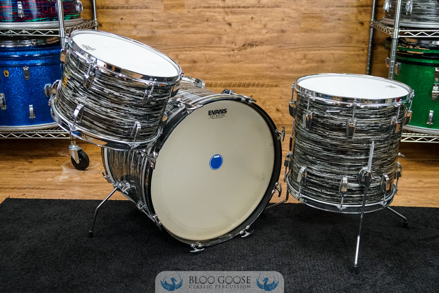 *COLLECTOR GRAIL* LUDWIG 1965 DOWNBEAT KIT IN BLACK OYSTER PEARL