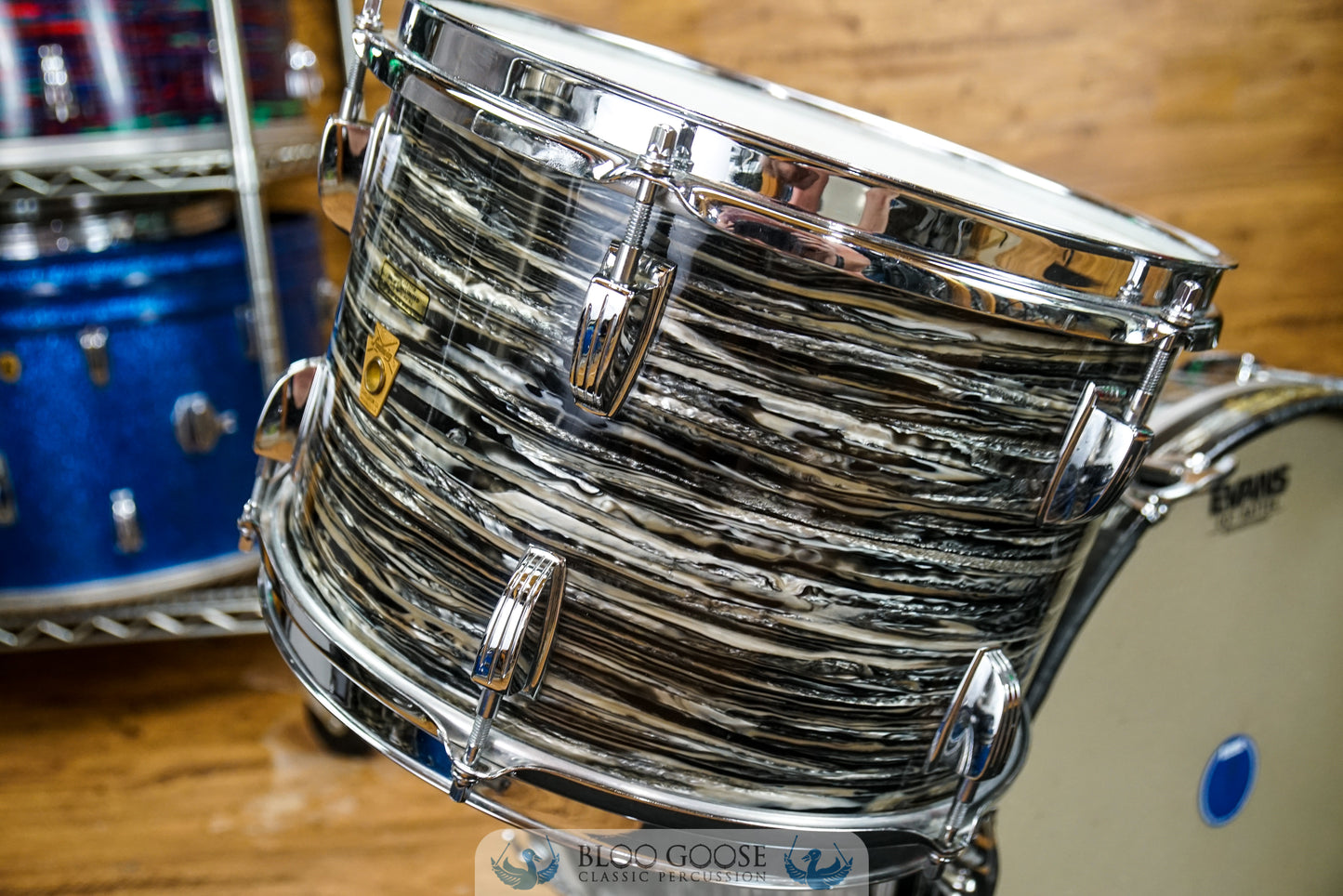 *COLLECTOR GRAIL* LUDWIG 1965 DOWNBEAT KIT IN BLACK OYSTER PEARL