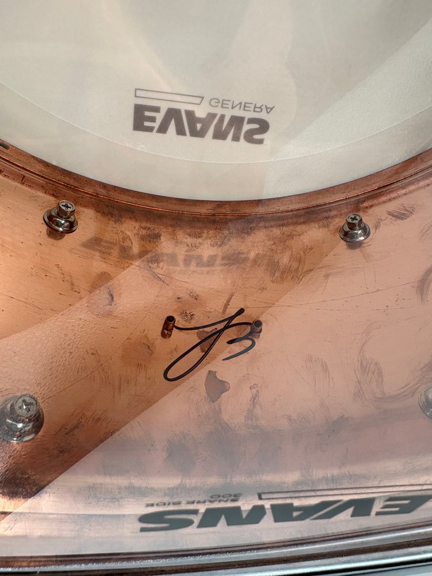 Lucky Drums Company 6.5”x14” Brushed Copper Snare w/ Stripe