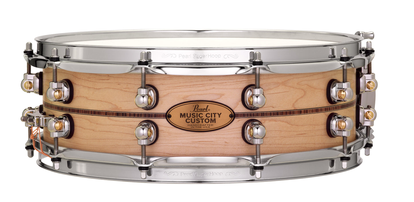 MUSIC CITY CUSTOM SOLID MAPLE 14"X5" SNARE DRUM W/INLAY