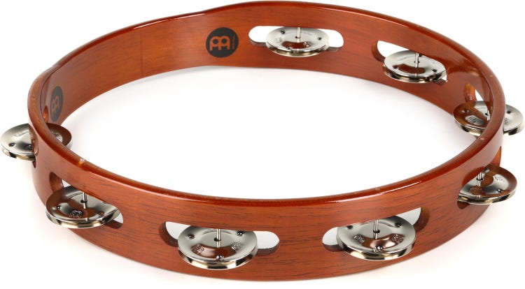 Meinl Percussion 10 inch Handheld Wood Tambourine Antique Brown Atlanta Drum Shop