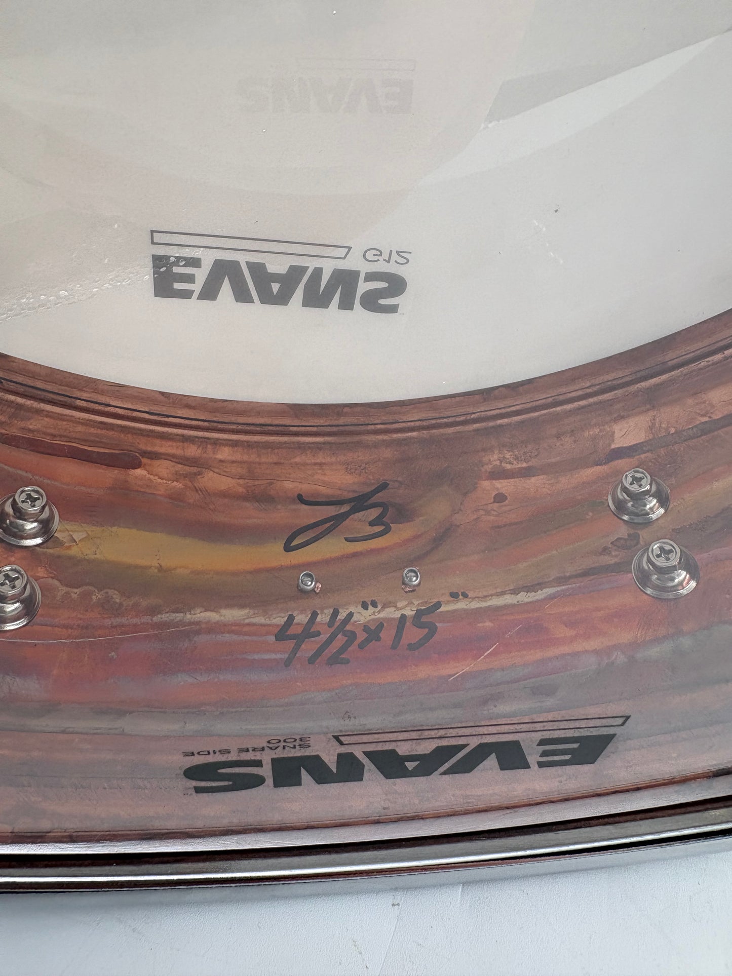 Lucky Drums Company 4.5”x15” Dark Brushed Copper Snare
