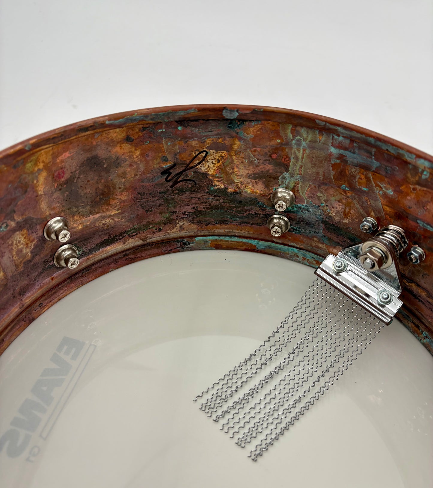Lucky 10"x3.75" “Lady Liberty” Patina Side Snare-Lucky Drum Co-Atlanta Drum Shop