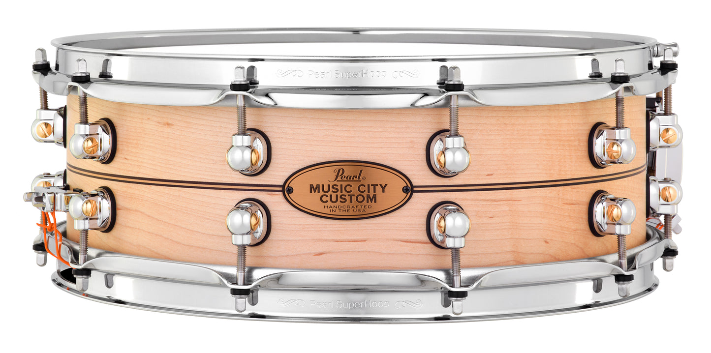 MUSIC CITY CUSTOM SOLID ASH 14"X5" SNARE DRUM W/INLAY
