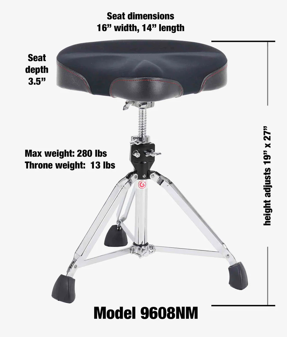 Gibraltar 9608NM 9000 Series 16.5" Neo Saddle Drum Throne