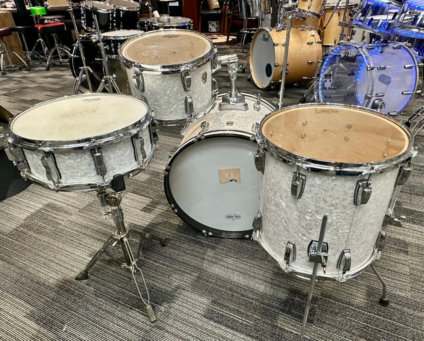 Ludwig 2002 Classic Maple 4-Piece White Marine Pearl-Ludwig-Atlanta Drum Shop