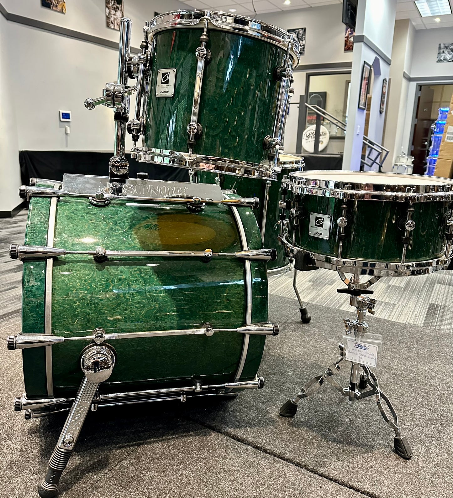 Sonor Designer Maple 4-Piece - Green Stain Birdseye Maple