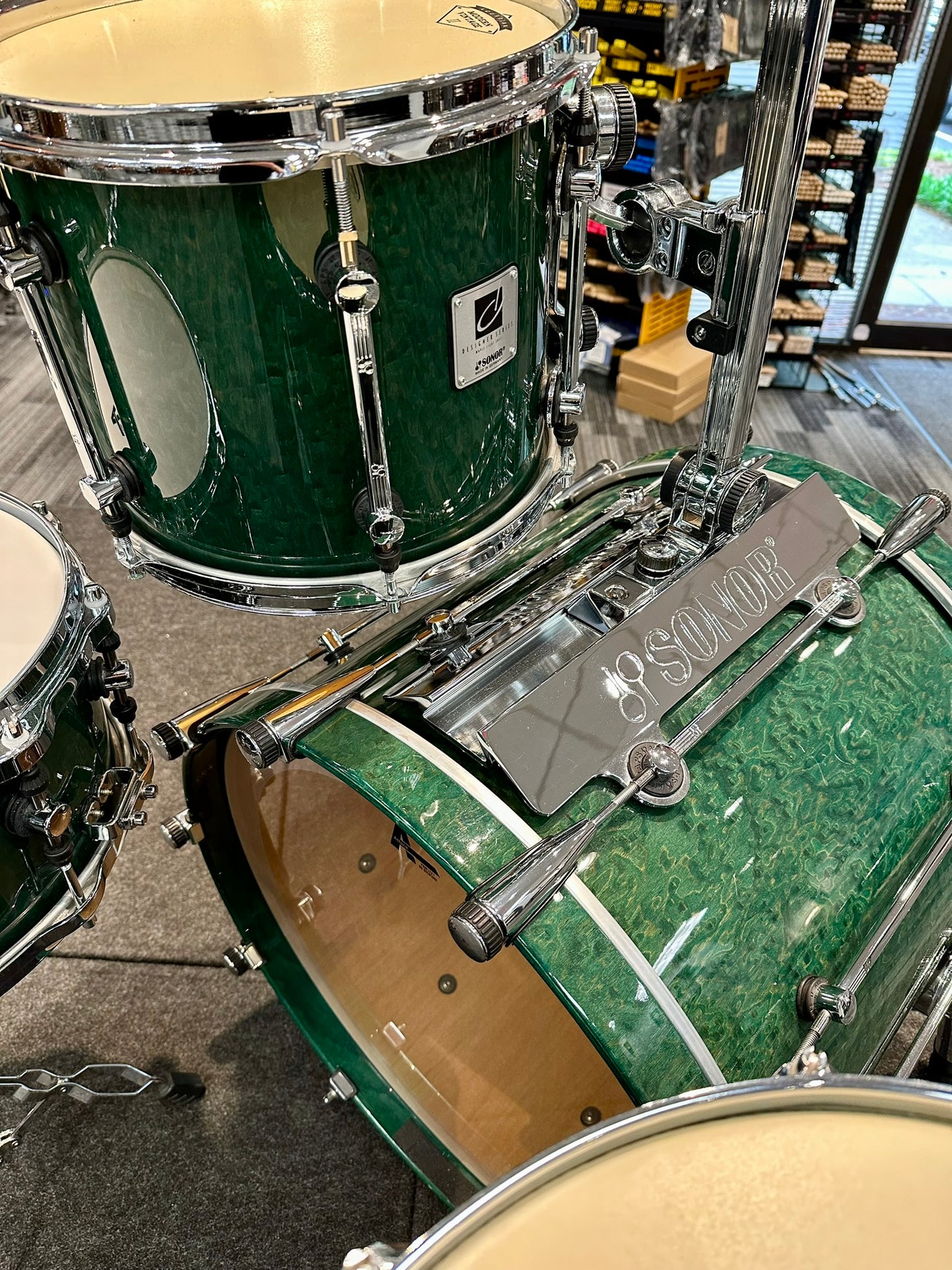 Sonor Designer Maple 4-Piece - Green Stain Birdseye Maple