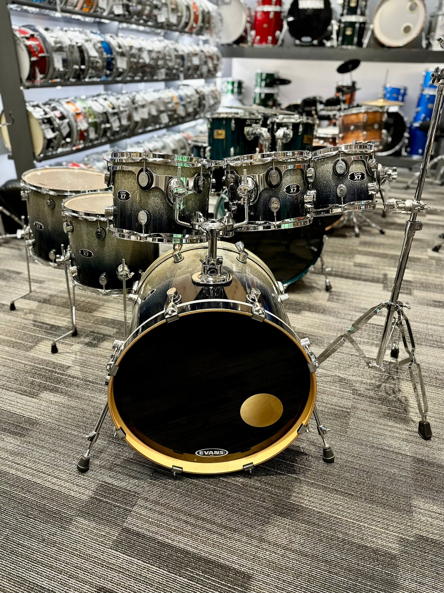 PDP X7 Series Silver Sparkle Fade Lacquer 6-Piece
