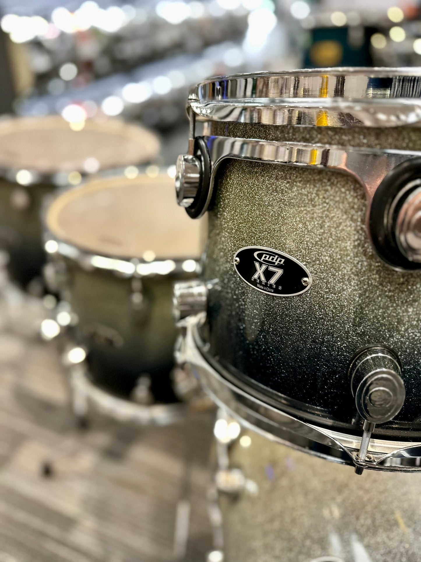 PDP X7 Series Silver Sparkle Fade Lacquer 6-Piece