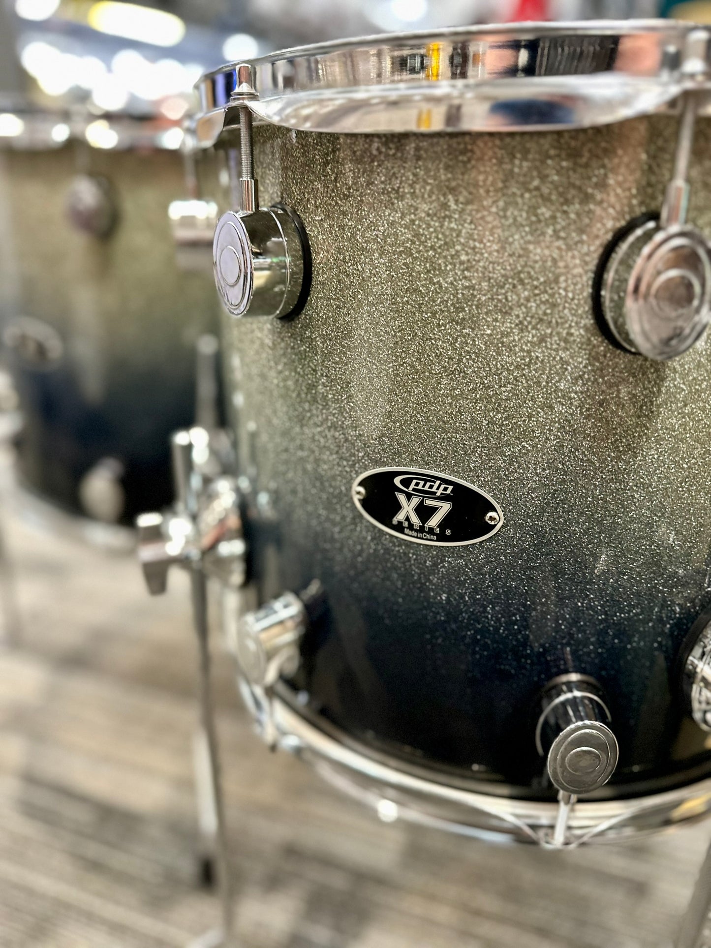 PDP X7 Series Silver Sparkle Fade Lacquer 6-Piece