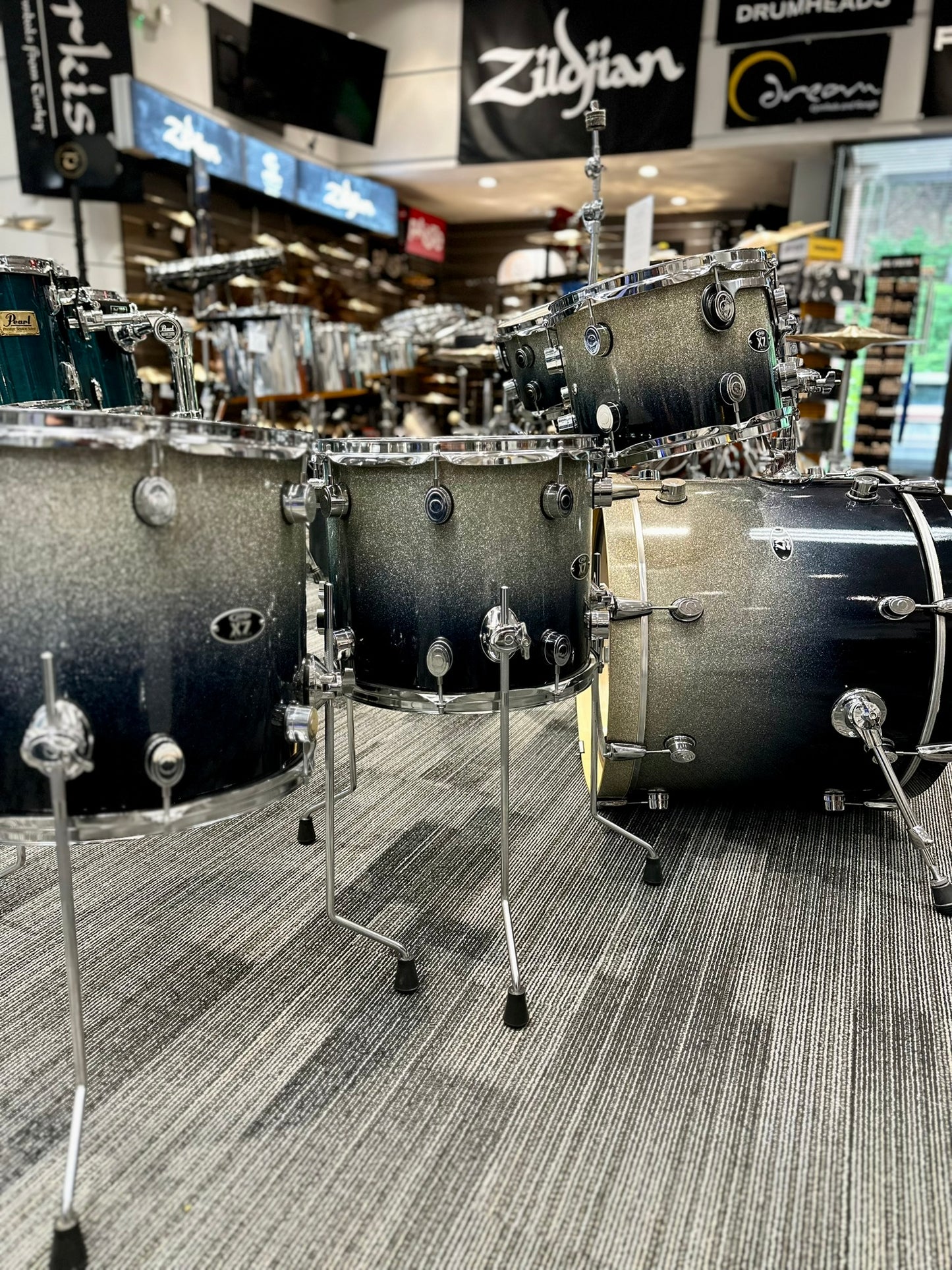 PDP X7 Series Silver Sparkle Fade Lacquer 6-Piece