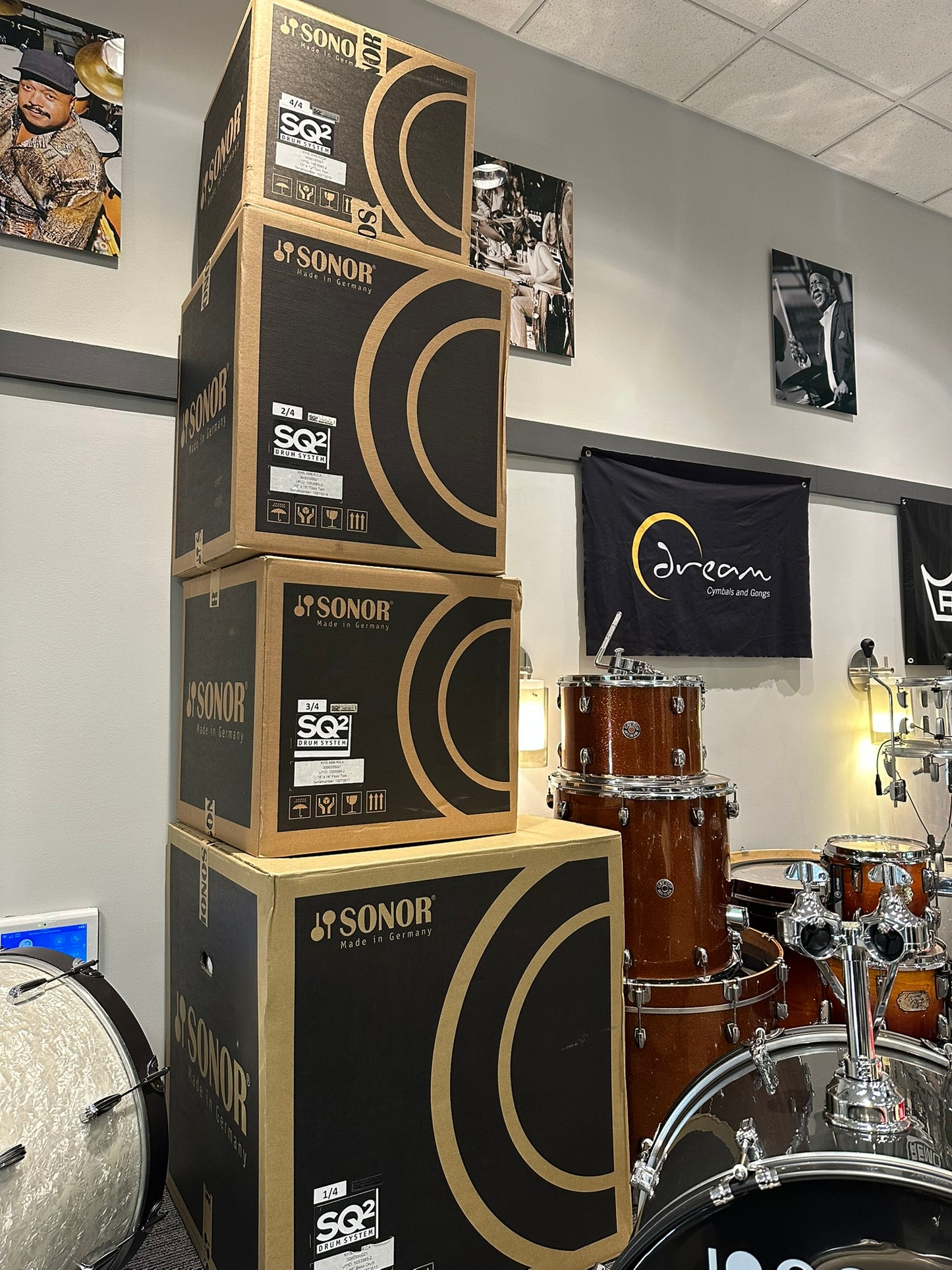 Sonor SQ2 Heavy Birch 4-Piece Kit in Chocolate Burl 20/12/14/16