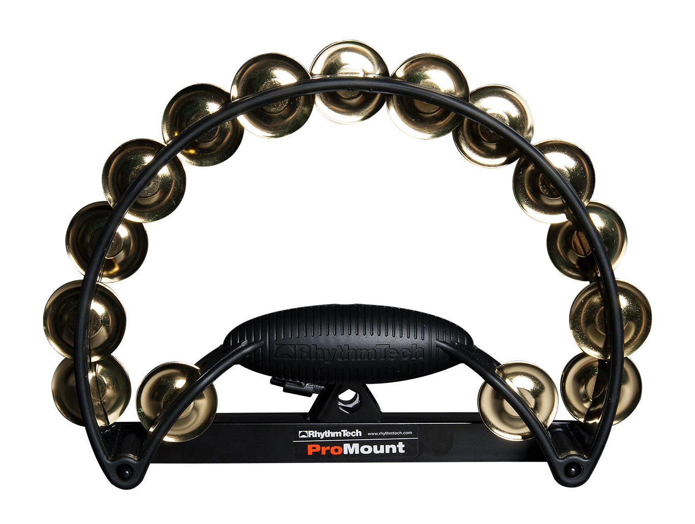 Rhythm Tech RTPRO11 Pro Tambourine. Black with Black Brass Jingles