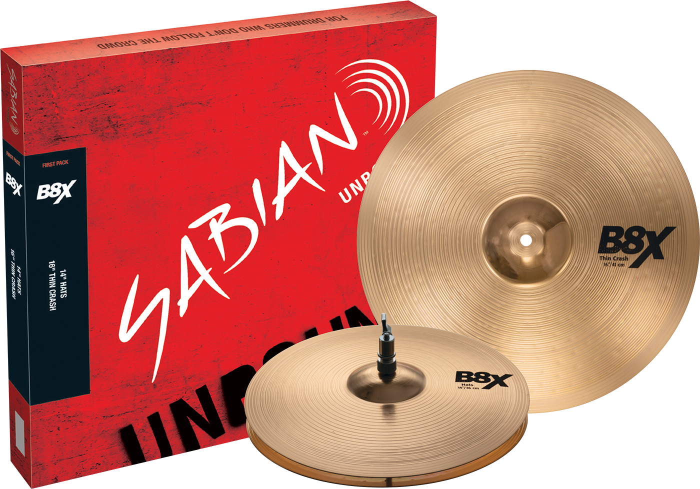 SABIAN B8X First Pack w/14" Hats, 16" Crash