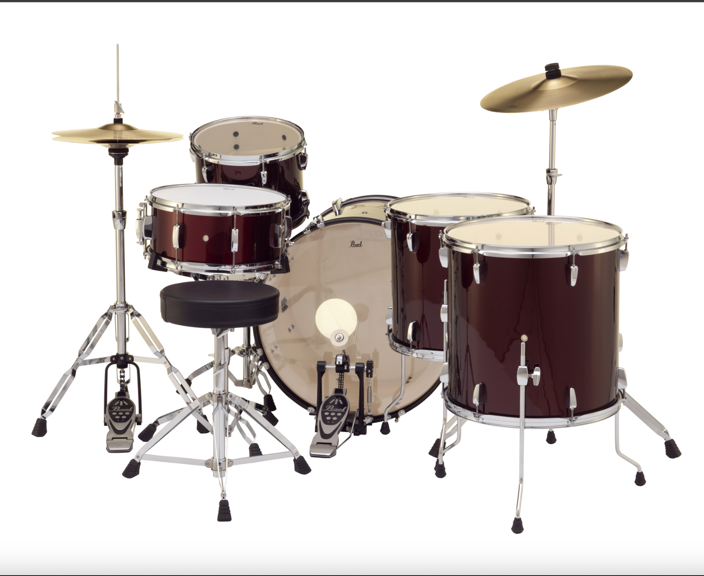 Pearl Roadshow 5-Piece Shell Pack - 22" Bass Drum & 2 Floor Toms RED WINE