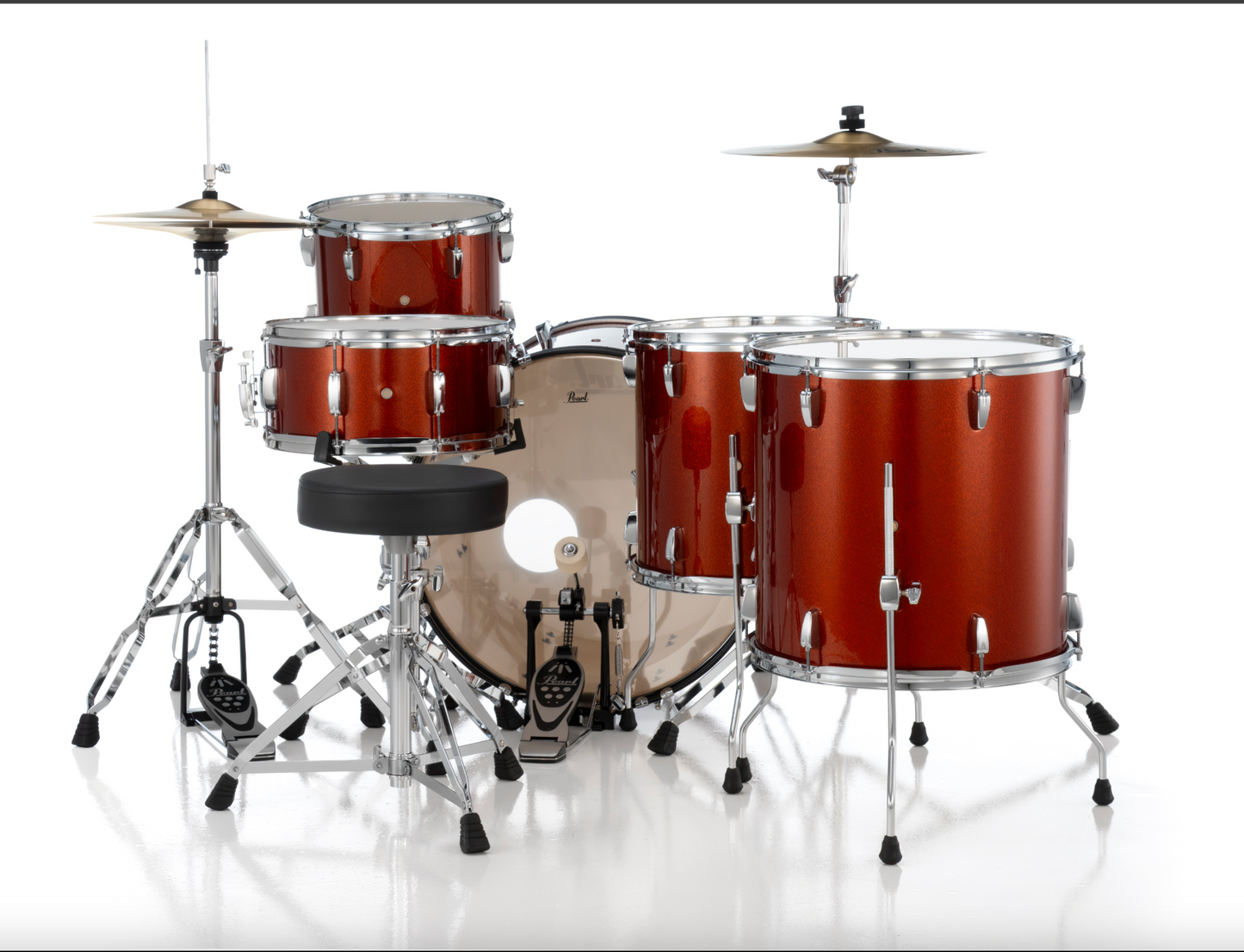 Pearl Roadshow 5-Piece Shell Pack - 22" Bass Drum & 2 Floor Toms BURNT ORANGE SPARKLE