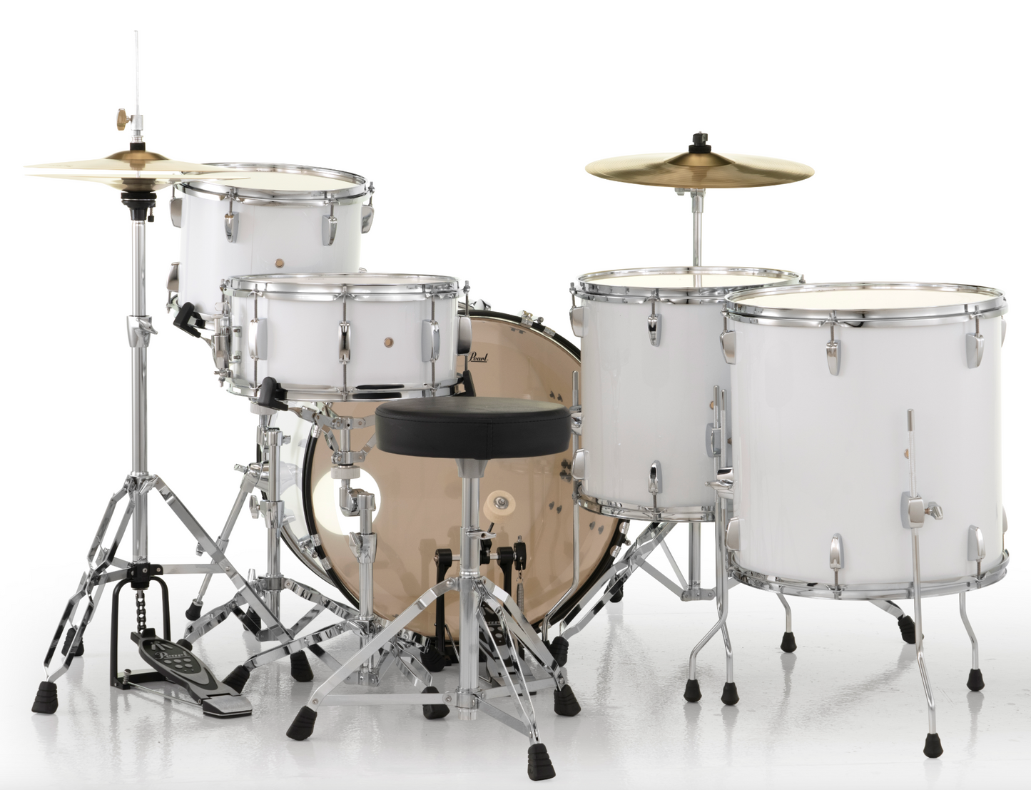 Pearl Roadshow 5-Piece Shell Pack - 22" Bass Drum & 2 Floor Toms PURE WHITE