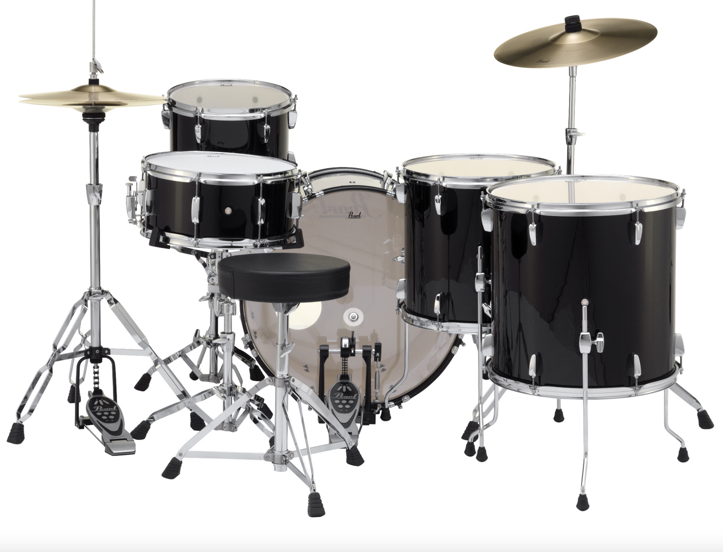 Pearl Roadshow 5-Piece Shell Pack - 22" Bass Drum & 2 Floor Toms JET BLACK