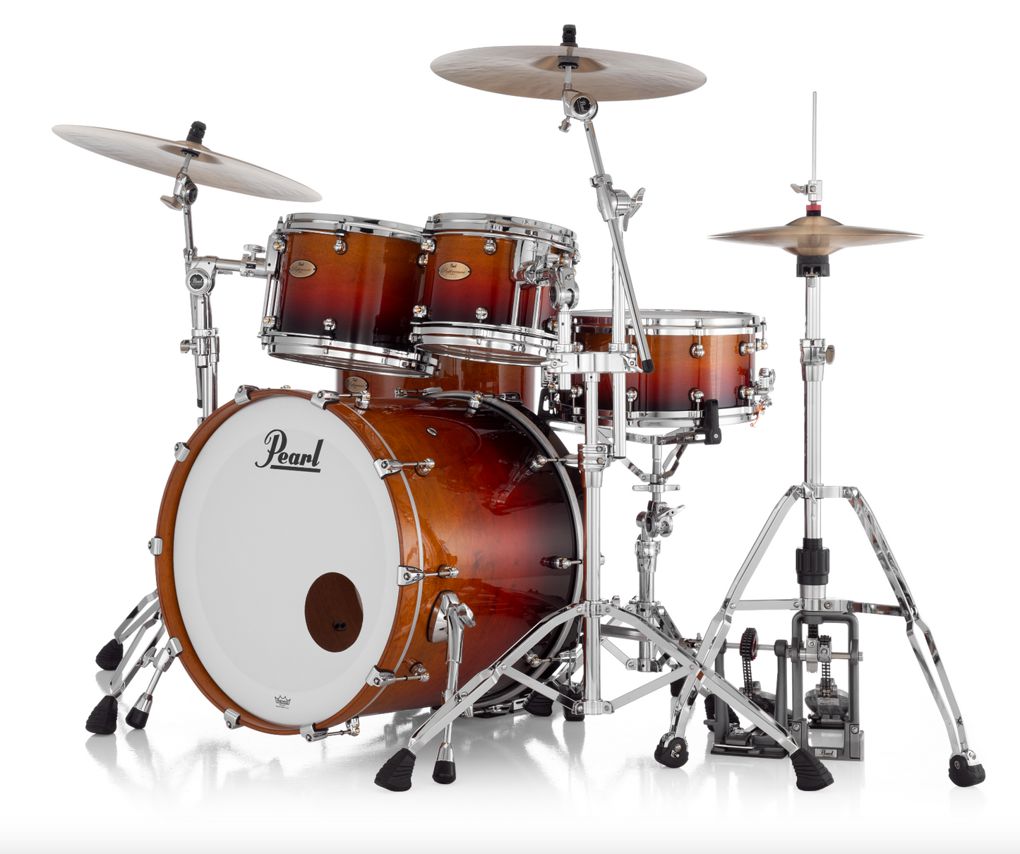 Pearl Reference One 4 Piece Shell Pack "XESP" - 22" Bass Drum CHERRY AMBER FADE