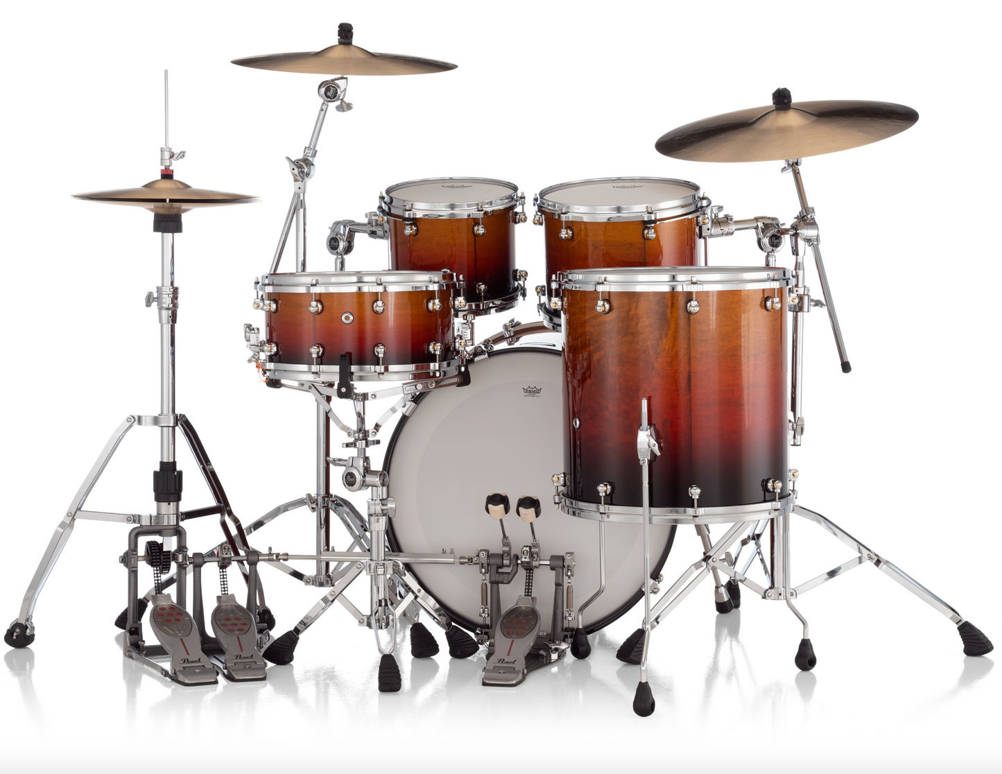 Pearl Reference One 4 Piece Shell Pack "XESP" - 22" Bass Drum CHERRY AMBER FADE