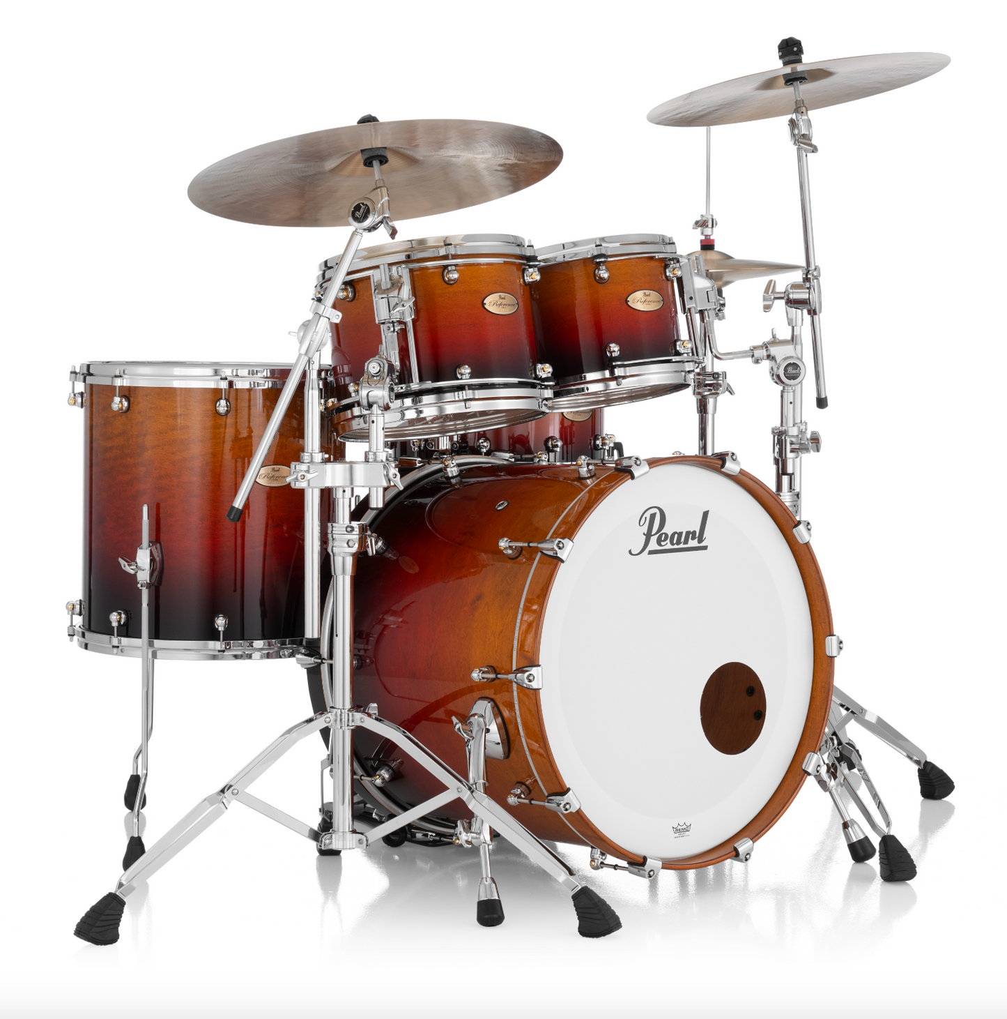 Pearl Reference One 4 Piece Shell Pack "XESP" - 22" Bass Drum CHERRY AMBER FADE