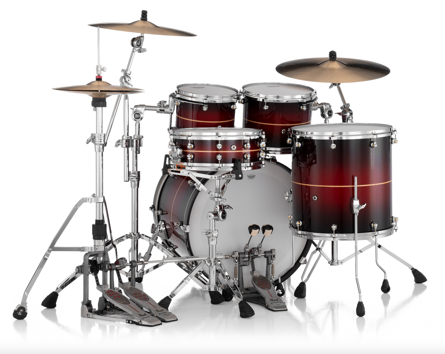 Pearl Reference One 4 Piece Shell Pack "XESP" - 22" Bass Drum NATURAL BANDED REDBURST