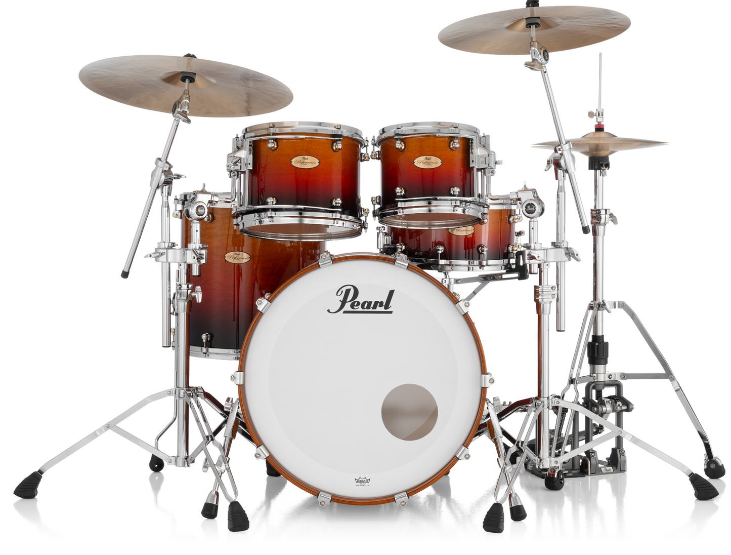 Pearl Reference One 4 Piece Shell Pack "XESP" - 22" Bass Drum CHERRY AMBER FADE