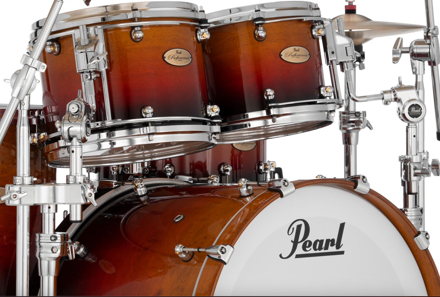 Pearl Reference One 4 Piece Shell Pack "XESP" - 22" Bass Drum CHERRY AMBER FADE