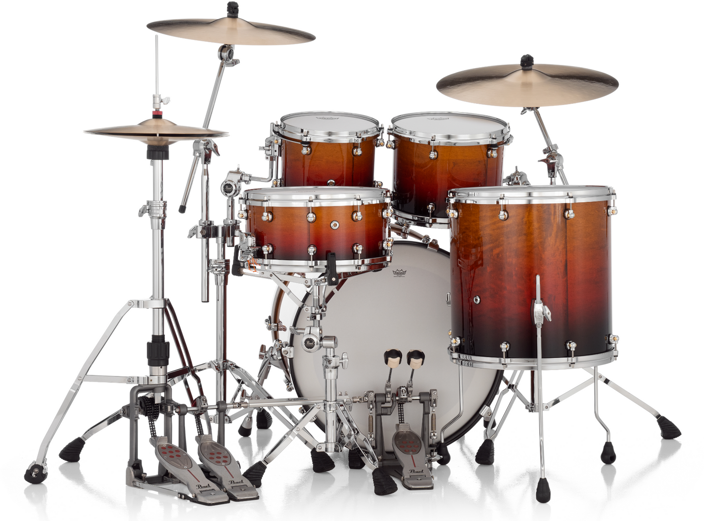 Pearl Reference One 4 Piece Shell Pack "XESP" - 22" Bass Drum CHERRY AMBER FADE