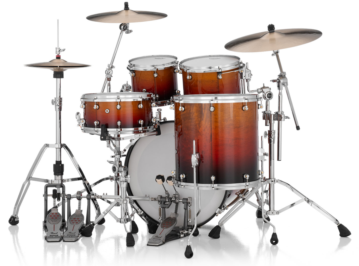 Pearl Reference One 4 Piece Shell Pack "XESP" - 22" Bass Drum CHERRY AMBER FADE
