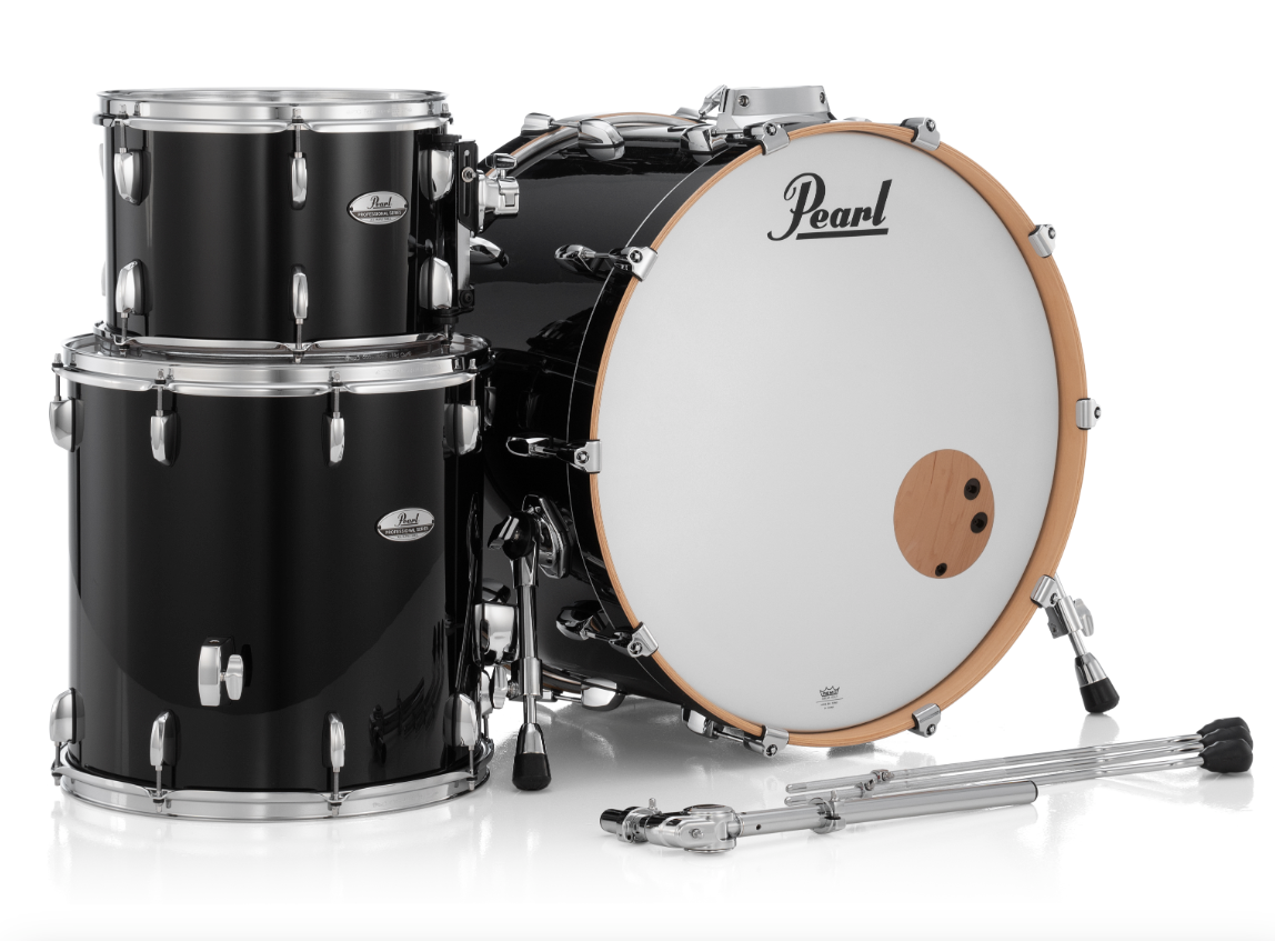 Pearl Professional Series 3 Piece Shell Pack - 24" Bass Drum PIANO BLACK