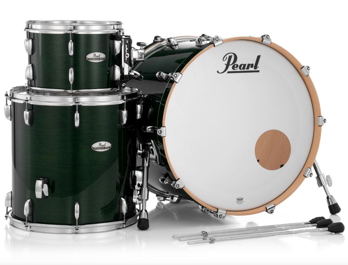 Pearl Professional Series 3 Piece Shell Pack - 22" Bass Drum EMERALD MIST