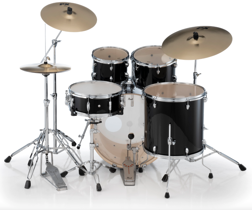 Pearl Export 5-Piece Drum Set With Sabian Cymbals - 22" Bass Drum JET BLACK
