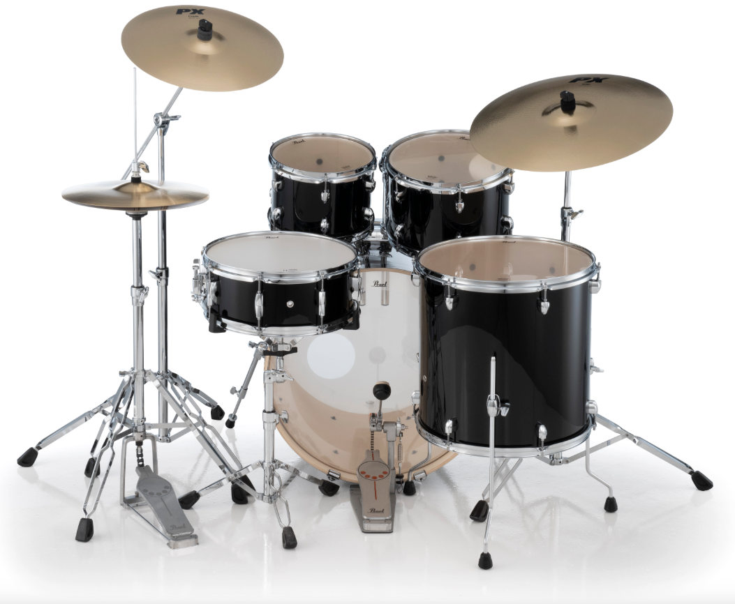 Pearl Export 5-Piece Drum Set With Sabian Cymbals - 22" Bass Drum JET BLACK