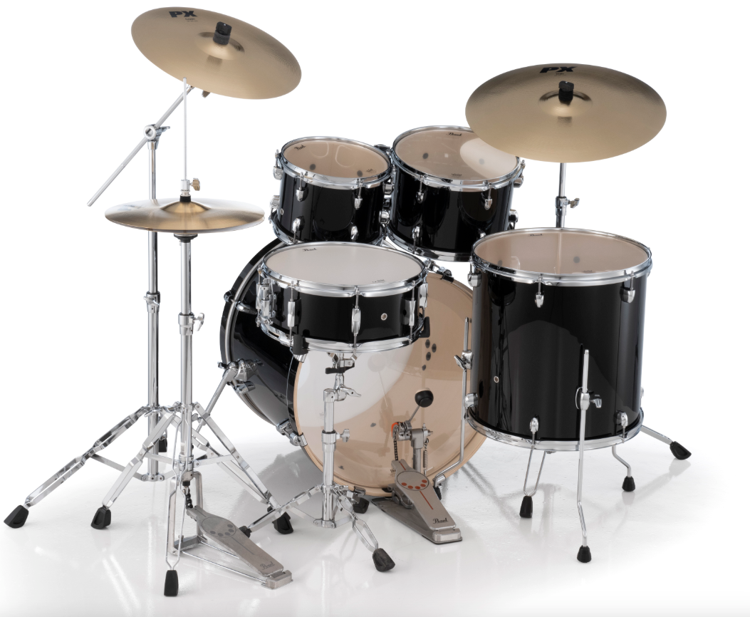 Pearl Export 5-Piece Drum Set With Sabian Cymbals - 22" Bass Drum JET BLACK