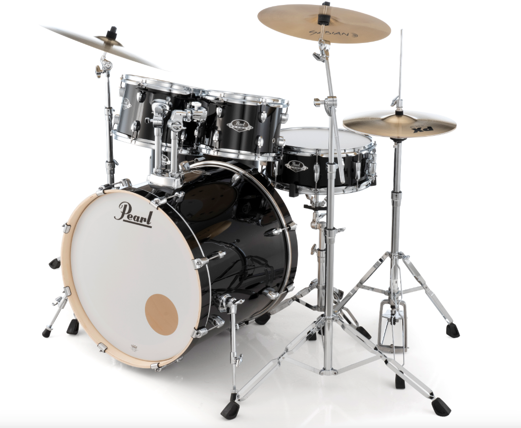 Pearl Export 5-Piece Drum Set With Sabian Cymbals - 22" Bass Drum JET BLACK