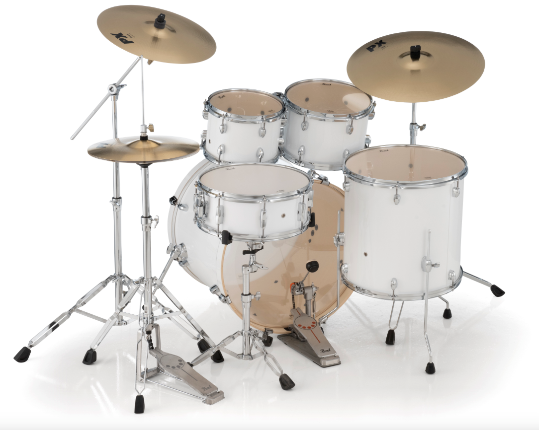 Pearl Export 5-Piece Drum Set - 22" Bass Drum PURE WHITE