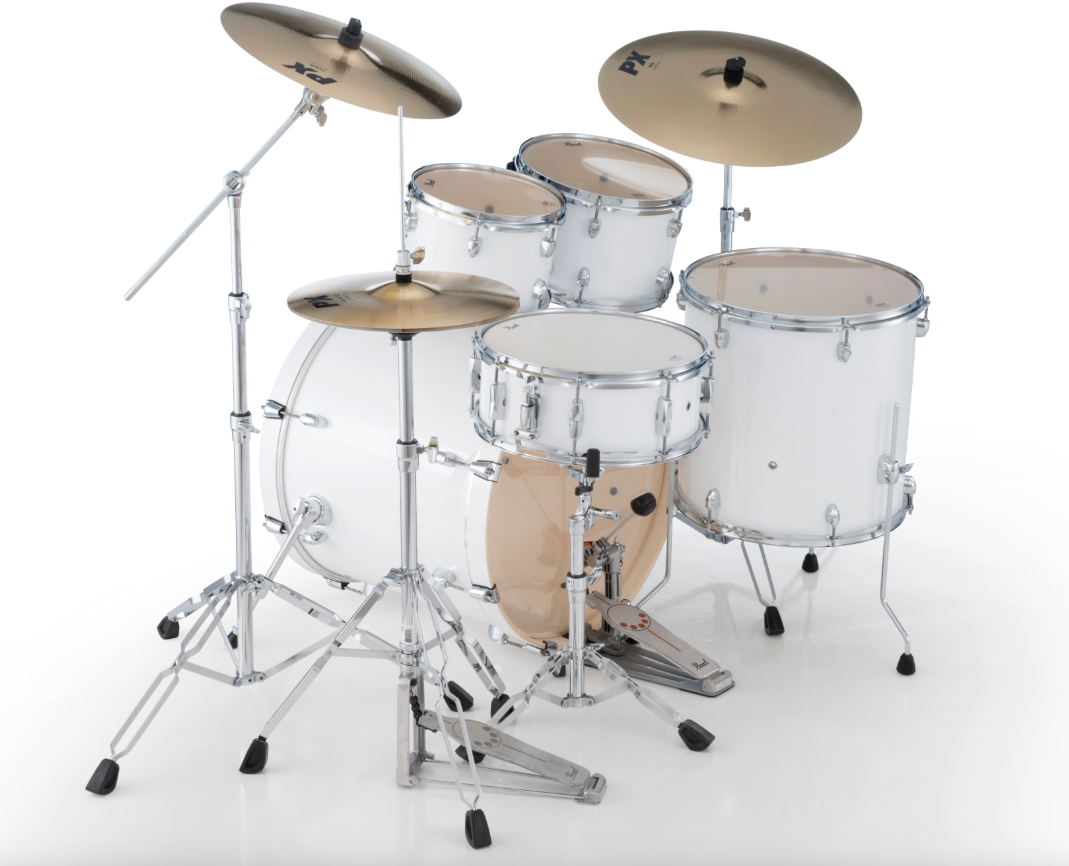 Pearl Export 5-Piece Drum Set With Sabian Cymbals - 20" Bass Drum PURE WHITE