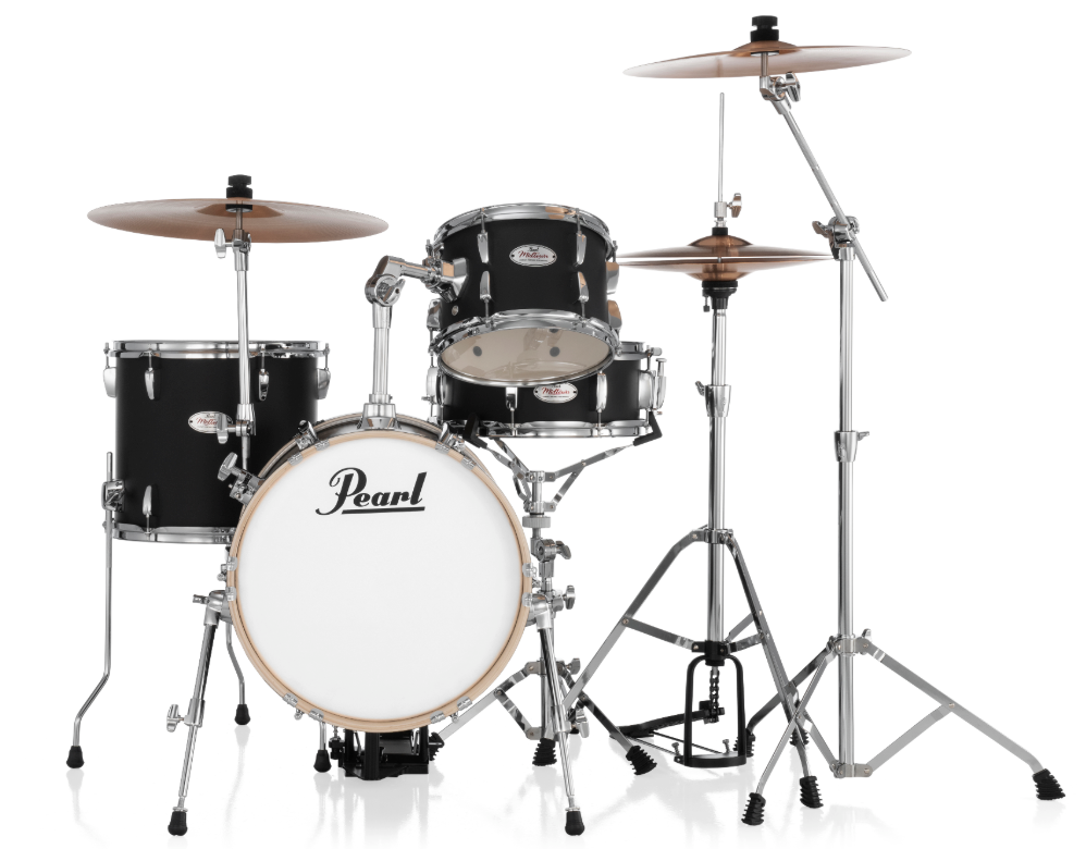 Pearl Midtown 4-piece Shell Pack - 16" Bass Drum MATTE ASPHALT BLACK