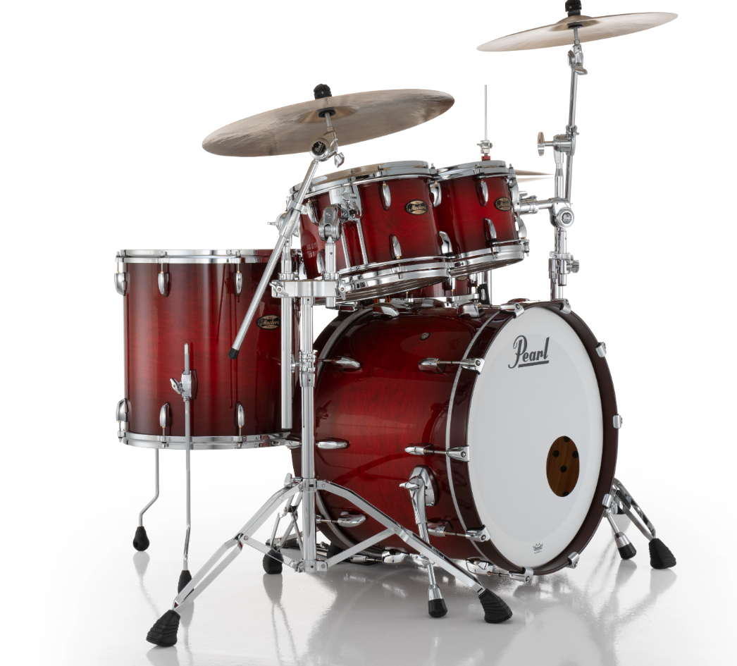 Pearl Masters Maple Gum 4-Piece Shell Pack "XESP" - 22" Bass Drum DEEP REDBURST
