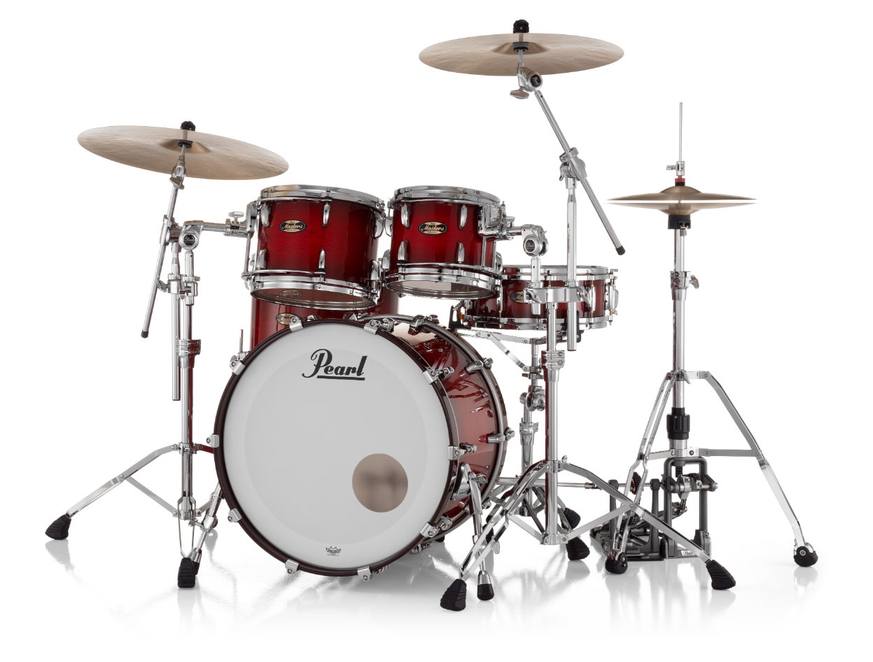 Pearl Masters Maple Gum 4-Piece Shell Pack "XESP" - 22" Bass Drum DEEP REDBURST