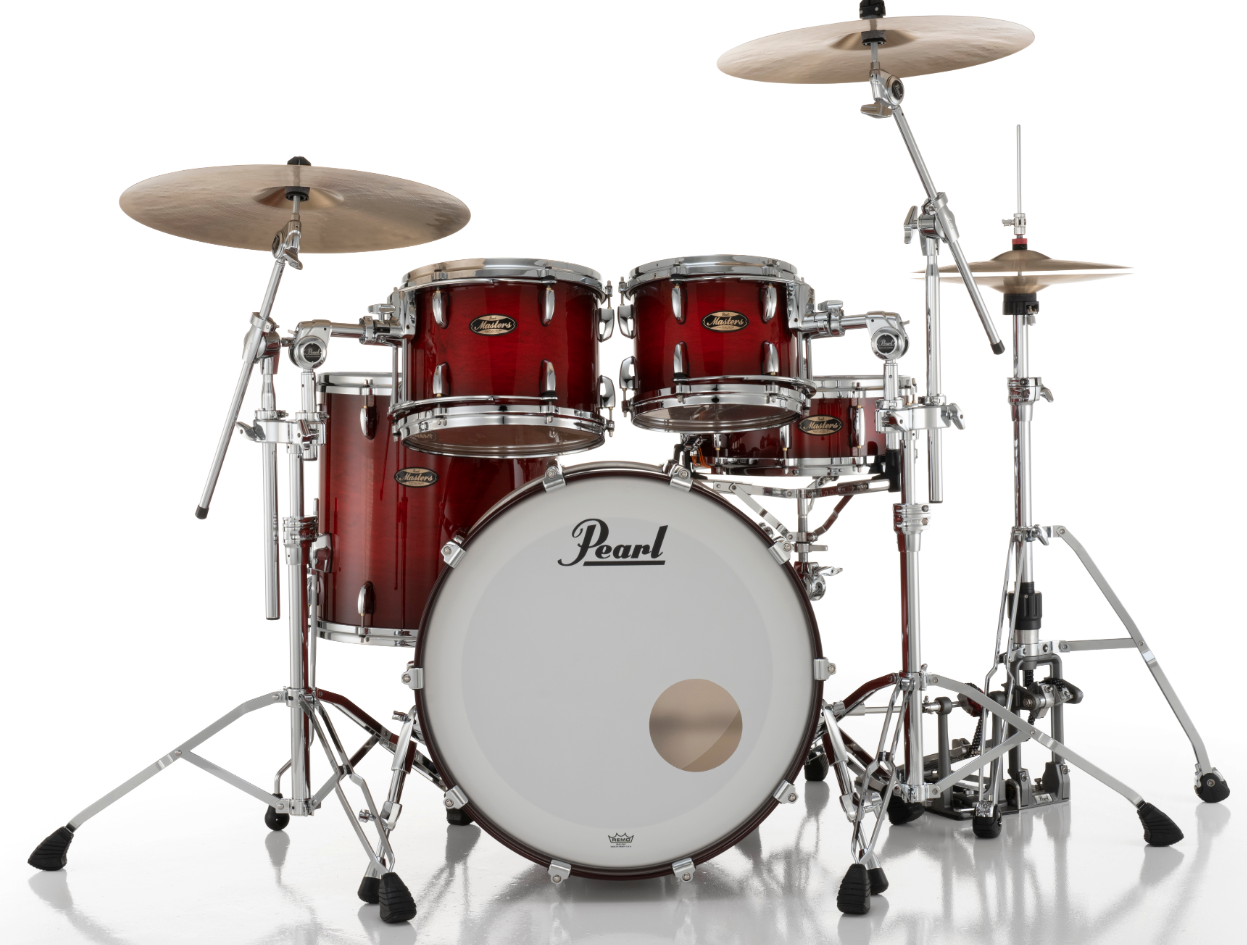 Pearl Masters Maple Gum 4-Piece Shell Pack "XESP" - 22" Bass Drum DEEP REDBURST