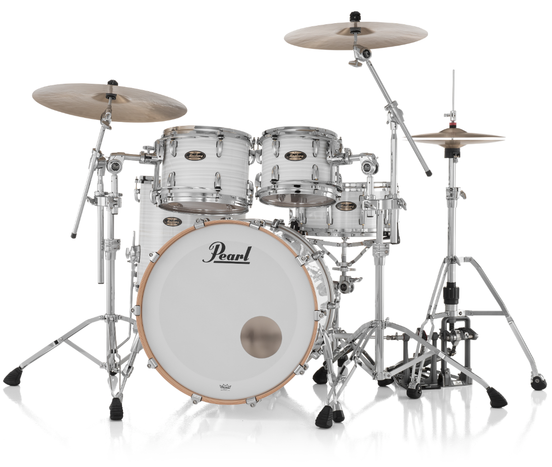Pearl Masters Maple Gum 4-Piece Shell Pack "XESP" - 22" Bass Drum WHITE ICE SWIRL